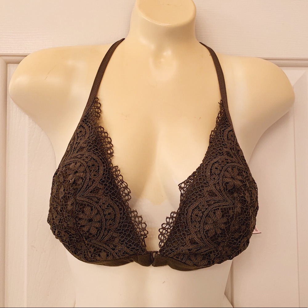 Large Olive Green Victoria Secret Lace Bralette